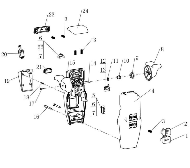 CBD15-JH Hangcha control pod parts diagram