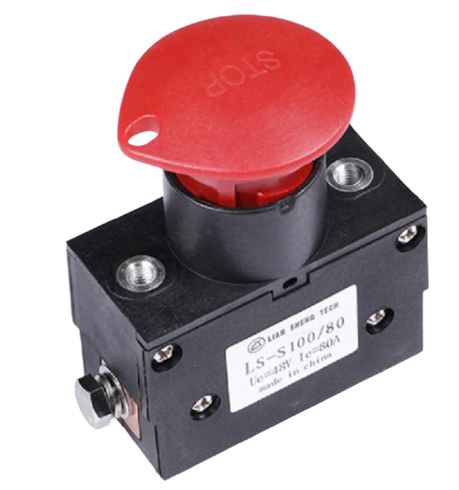 Electric pallet truck emergency stop switch