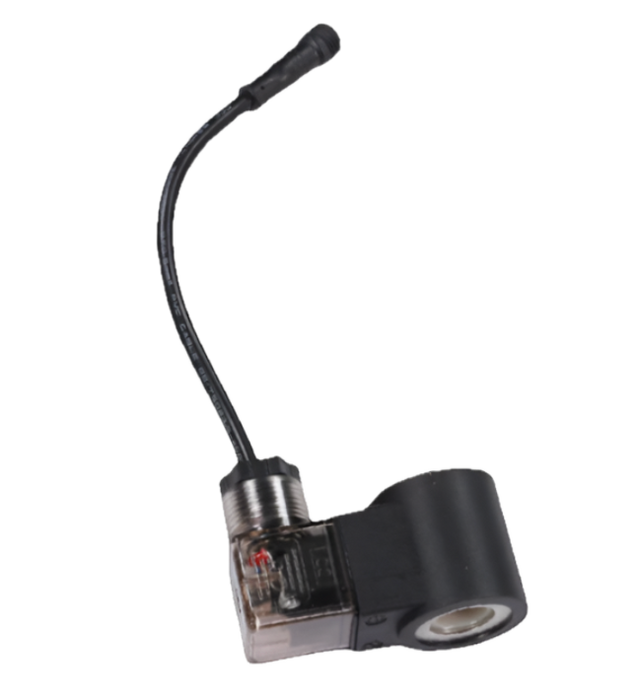 Electric pallet truck lowering coil