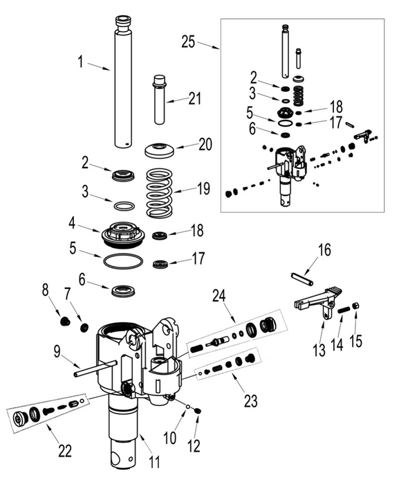 Pallet truck hydraulic pump unit diagram