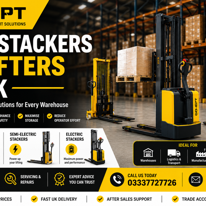 uy stackers and lifters in UK for warehouse operations