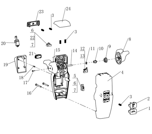 CBD15-JH Hangcha control pod parts diagram
