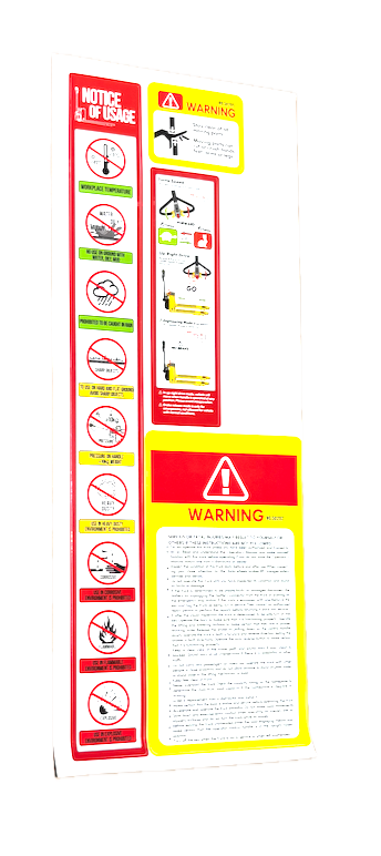 Electric pallet truck decal set