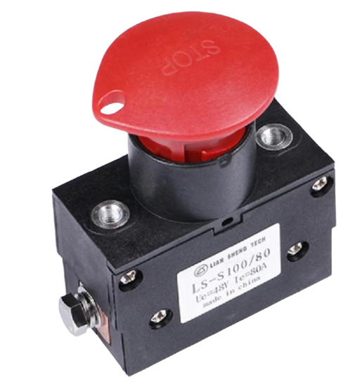 Electric pallet truck emergency stop switch