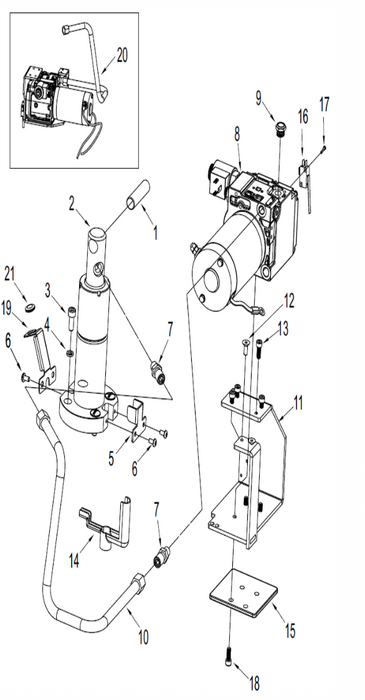 Electric pallet truck hydraulic cylinder technical parts diagram