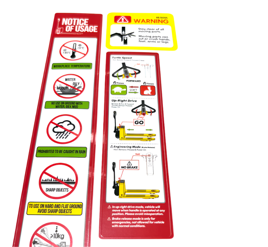 STAXX Electric Pallet Truck Decal Set - Part #10206002