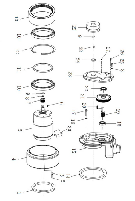 Hangcha drive unit technical drawing