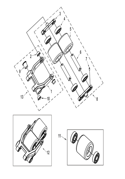 Low profile electric pallet trucks wheel parts diagram