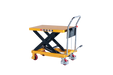 500kg capacity lift table, also known as mobile scissor lift table. features 2 fixed castor wheels and 2 braked swivel castors giving great manoeuvrability. Also includes a quick operation folding handle for transporting and storage.