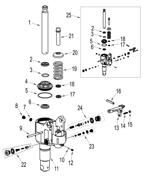 Pallet truck hydraulic pump unit diagram