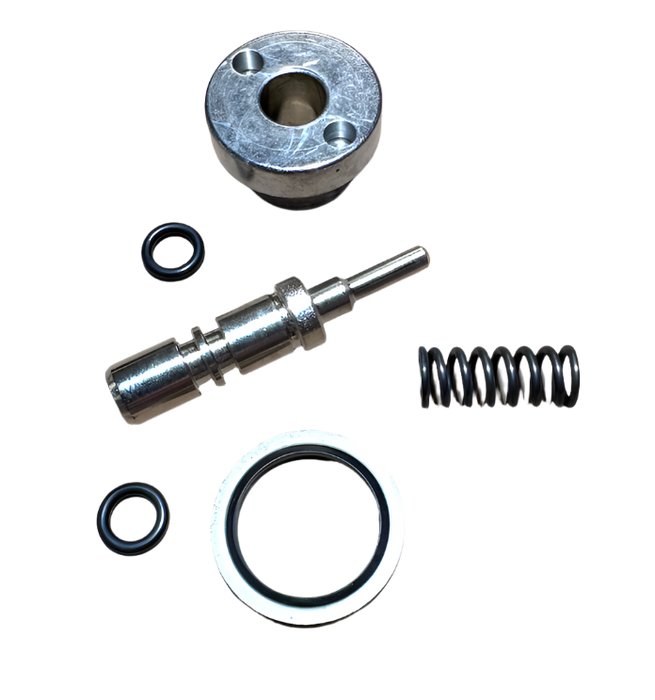 Pallet truck release valve kit includes the spring, pistons, seals and piston guide