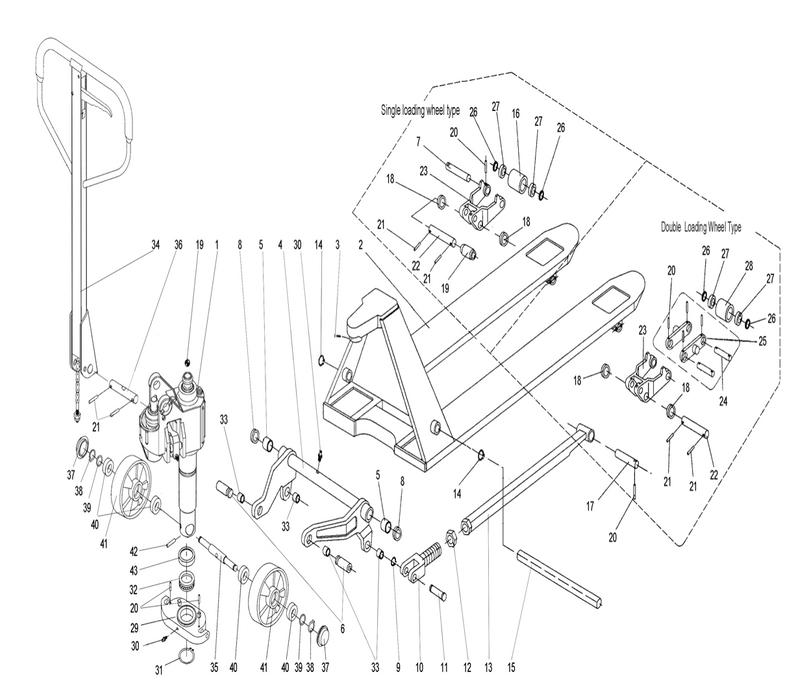 Parts diagram for the_extra_low_profile_pallet_trucks
