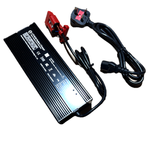 Battery charger for electric pallet trucks, 48v 5a output, with standard uk 3 pin plug. genuine STAXX part for electric pallet trucks