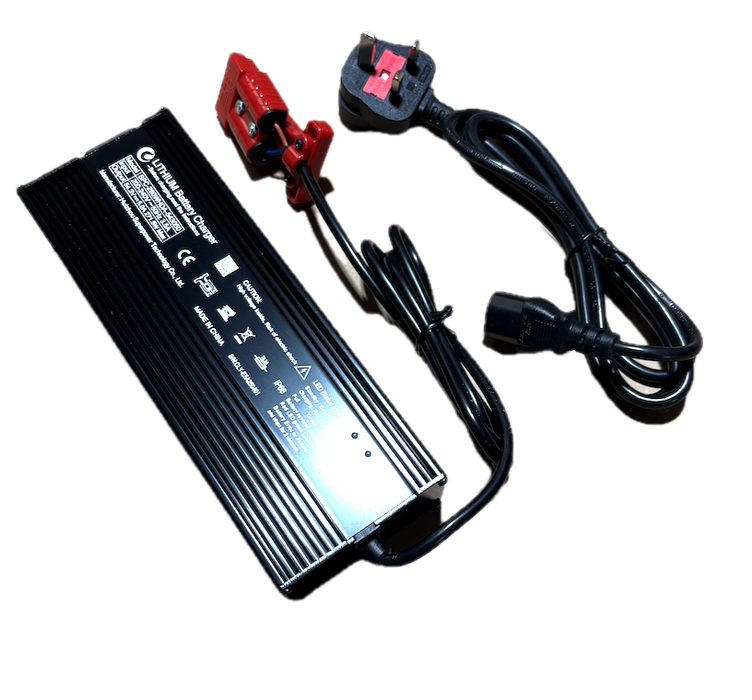 Battery charger for electric pallet trucks, 48v 5a output, with standard uk 3 pin plug. genuine STAXX part for electric pallet trucks