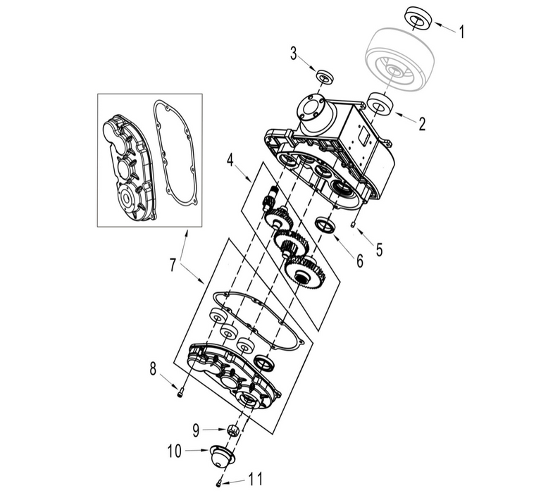 Electric pallet truck drive unit parts diagram