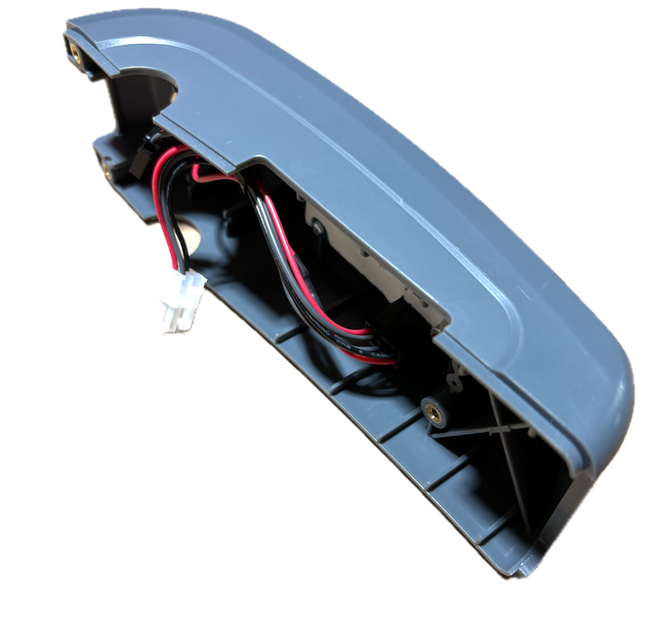 replacement part for semi electric pallet trucks, side view showing front control pod cover with buttons and wiring