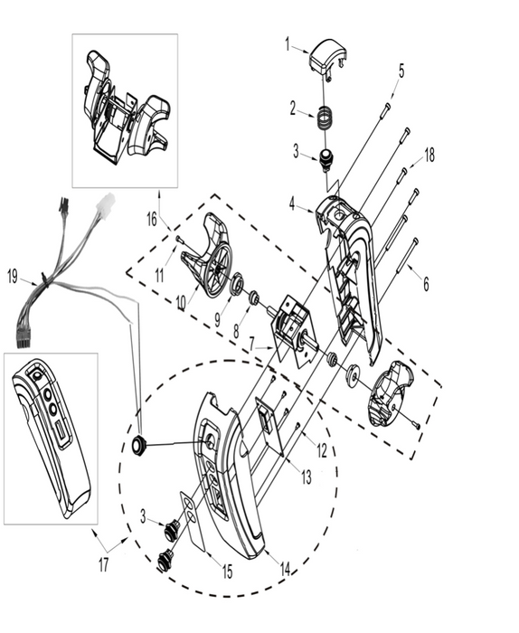 STAXX electric pallet truck control pod parts diagram