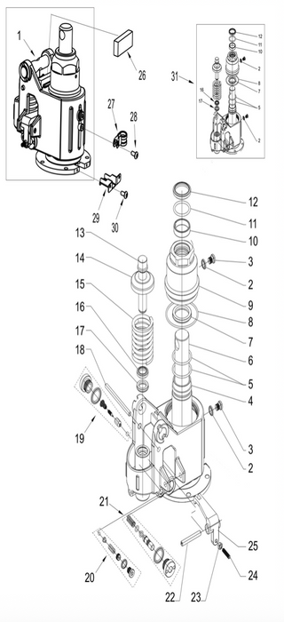 Semi electric pallet truck hydraulic unit parts diagram