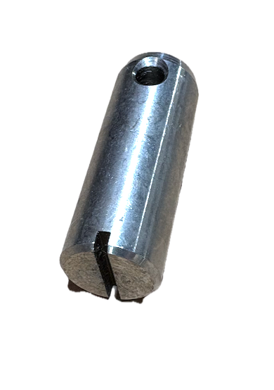 Stainless steel thrust plate axle for pallet trucks with slot