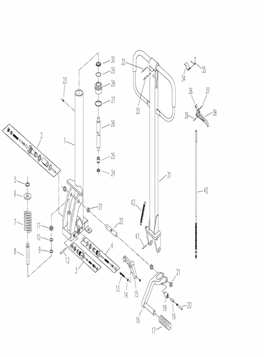 WMS Manual stacker truck technical parts diagram