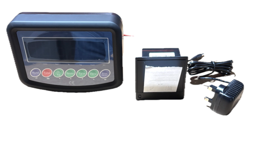 Weigh scale display, printer and charger for pallet trucks