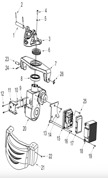 electric pallet truck drive unit parts diagram for STAXX