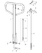 Manual pallet truck handle technical parts drawing. Pump Trucks UK.
