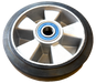 pallet truck wheel rubber and aluminium 180mm diameter x 50mm width tread